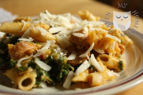 butternut squash and kale pasta